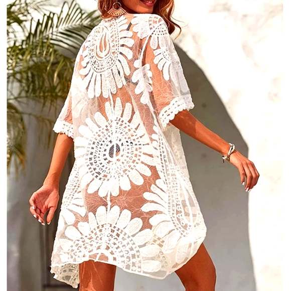 SALE!!! Boho Chic Sunflower Design Beach Coverup NWT - Picture 4 of 5